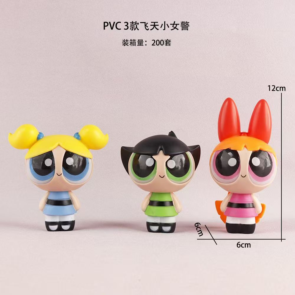 Model Kit Anime Girl - Conjunto de Figuras de PVC Powerpuff